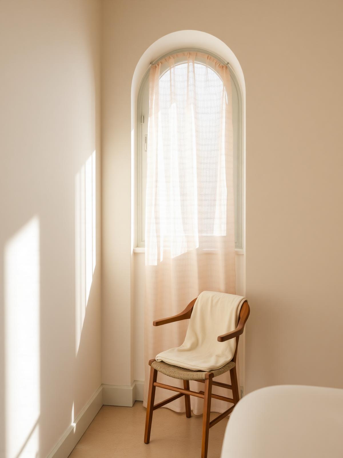 Treatment room with arched window